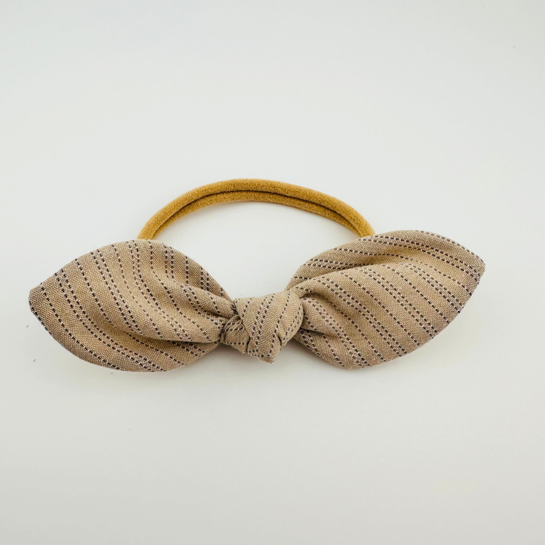 Beige and Navy Stripe Dot Soft Baby Headband