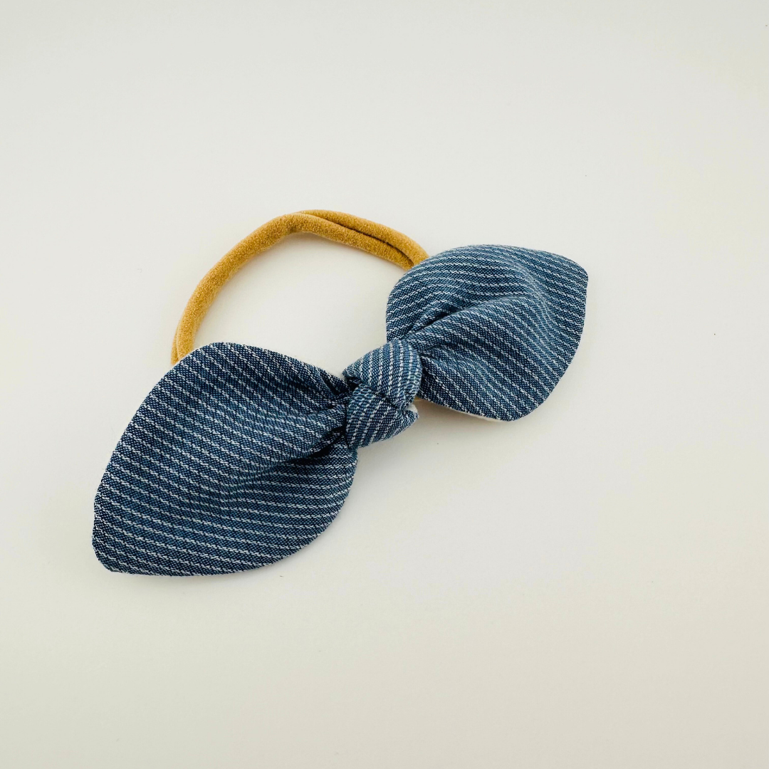 Blue Stripe Soft Baby Headband