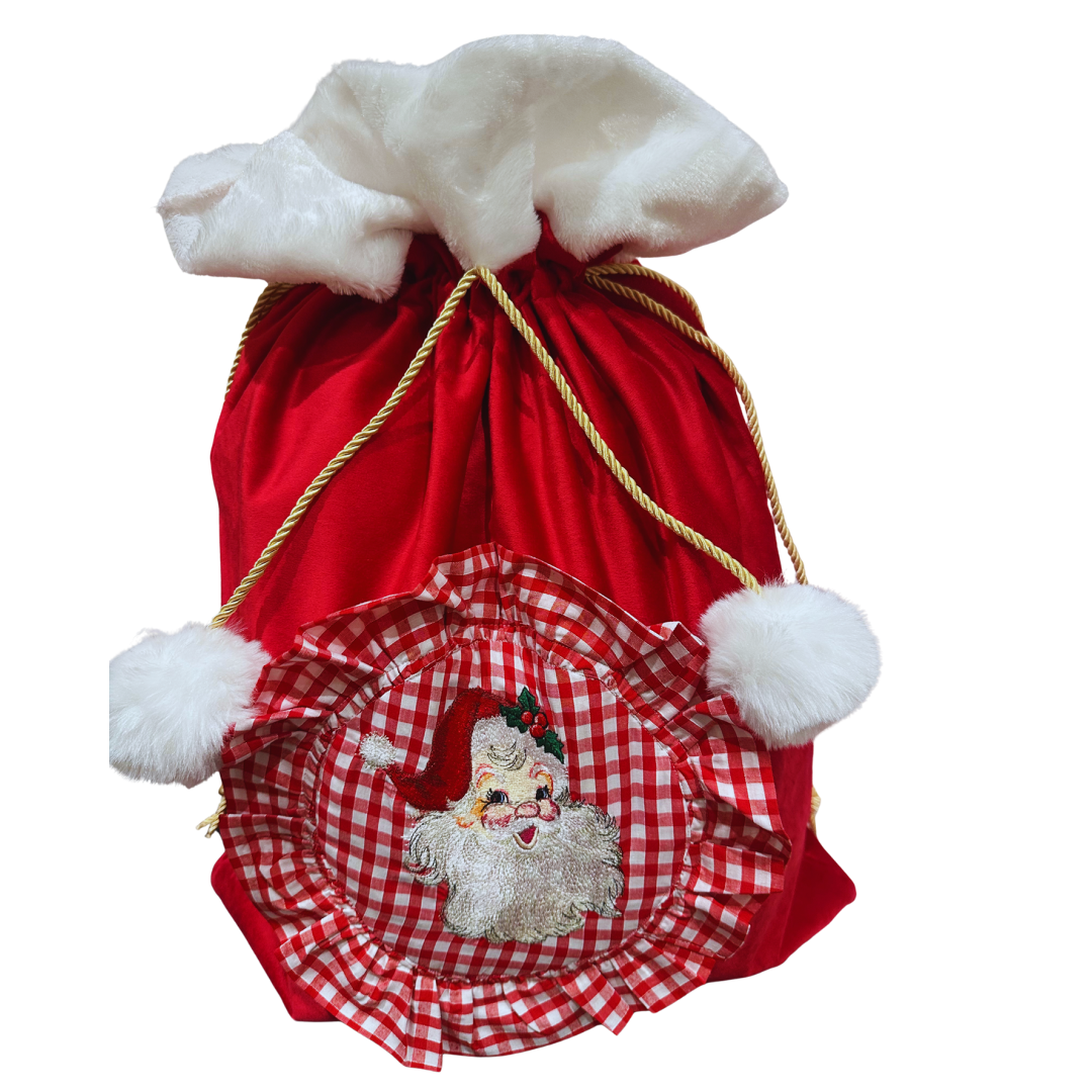 Gingham Santa Sack