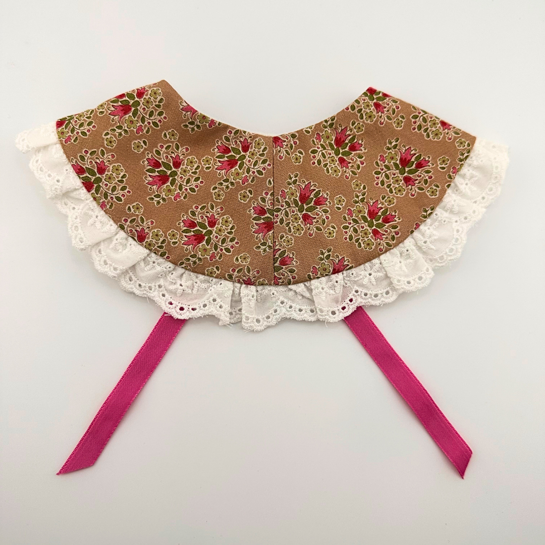 Rose Printed Lace Collar - LuLu Pink