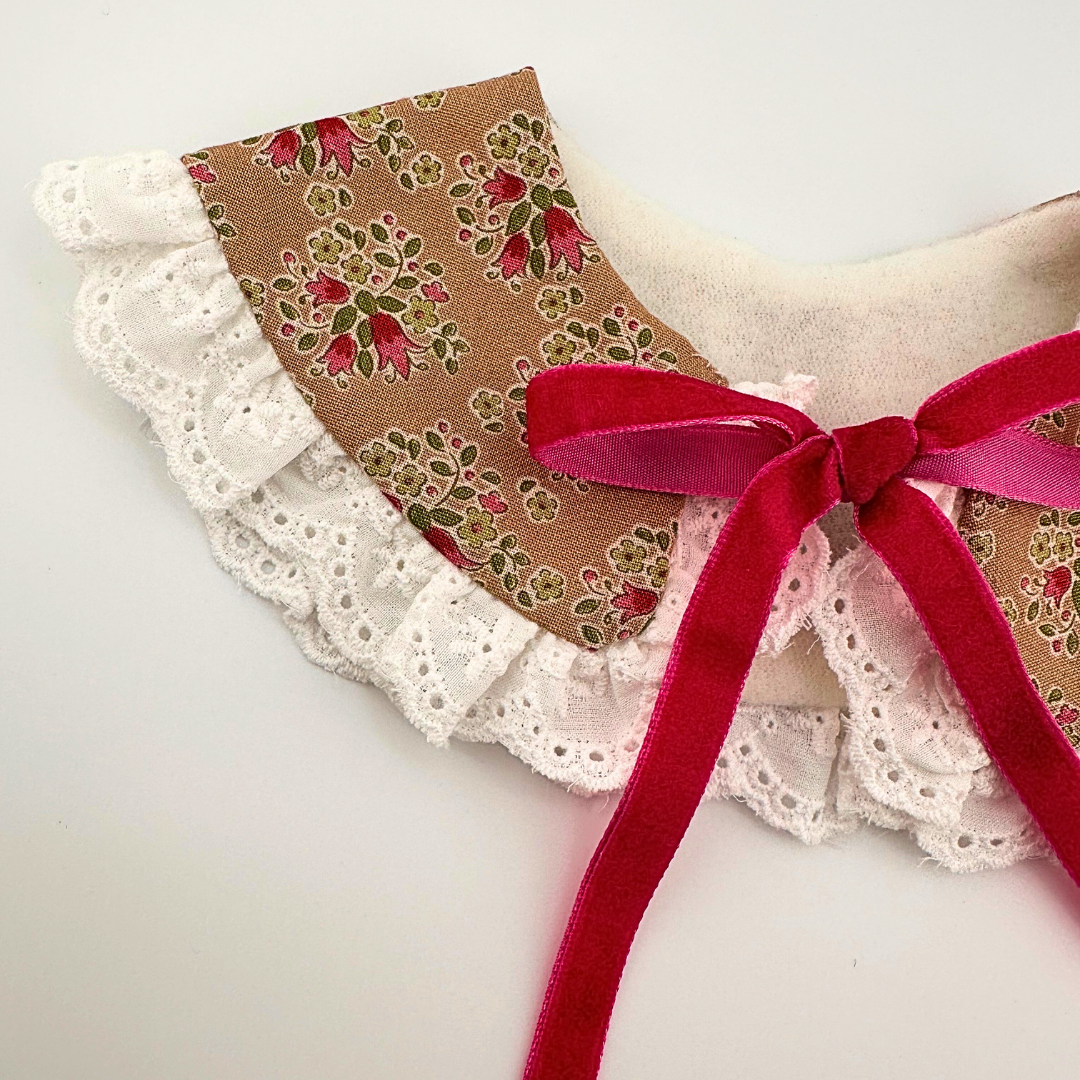 Rose Printed Lace Collar - LuLu Pink