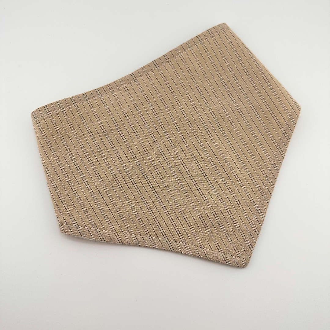 Beige and Blue Stripe Bandana Bib