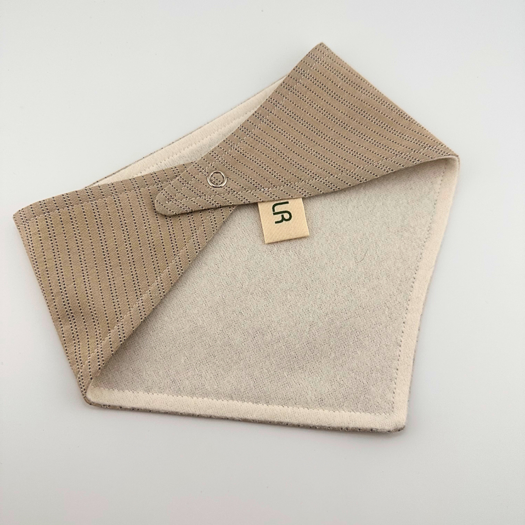 Beige and Blue Stripe Bandana Bib