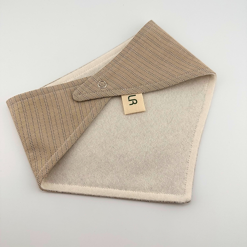 Beige and Blue Stripe Bandana Bib