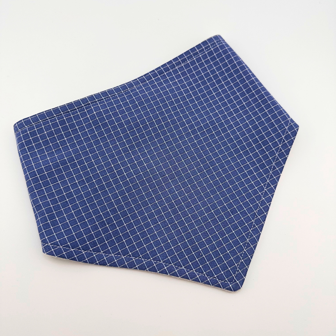 Blue Checkered Bandana Bib