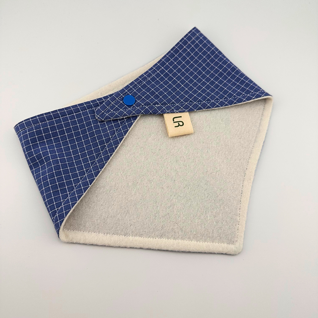 Blue Checkered Bandana Bib