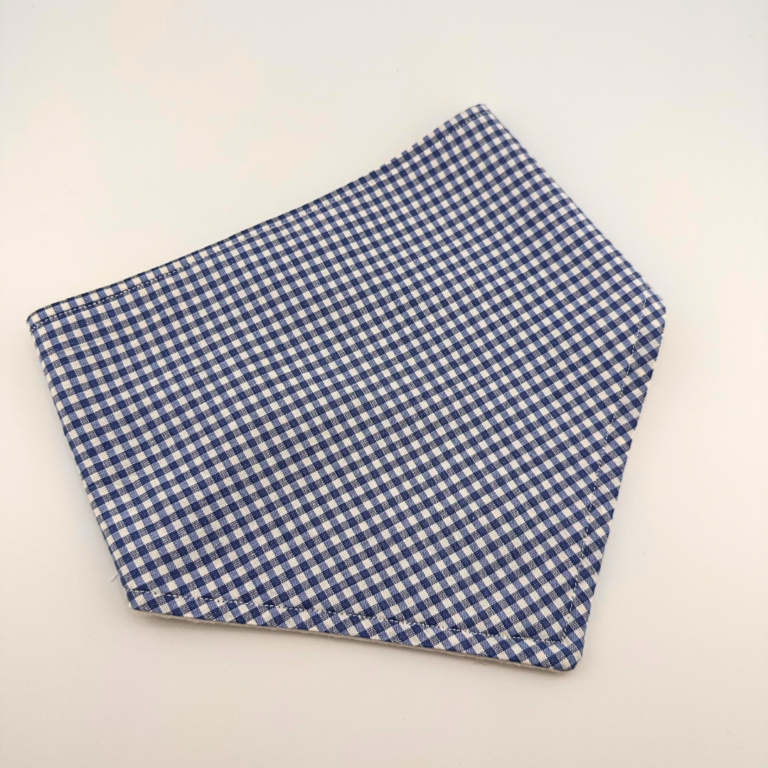 Blue Gingham Bandana Bib
