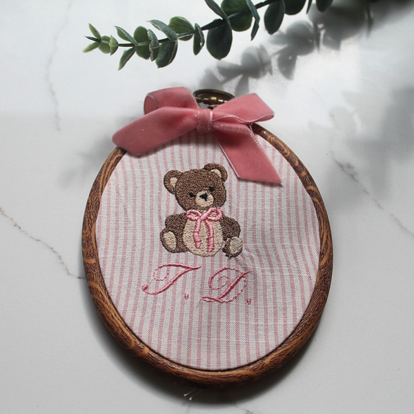 Teddy Bear Wall Hanging Pink