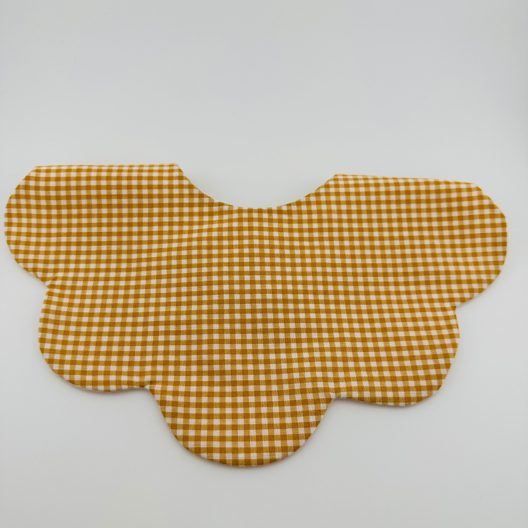 Scalloped Baby Bib – Yellow Gingham Print