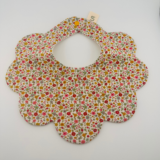 Scalloped Baby Bib – Multi Colour Floral