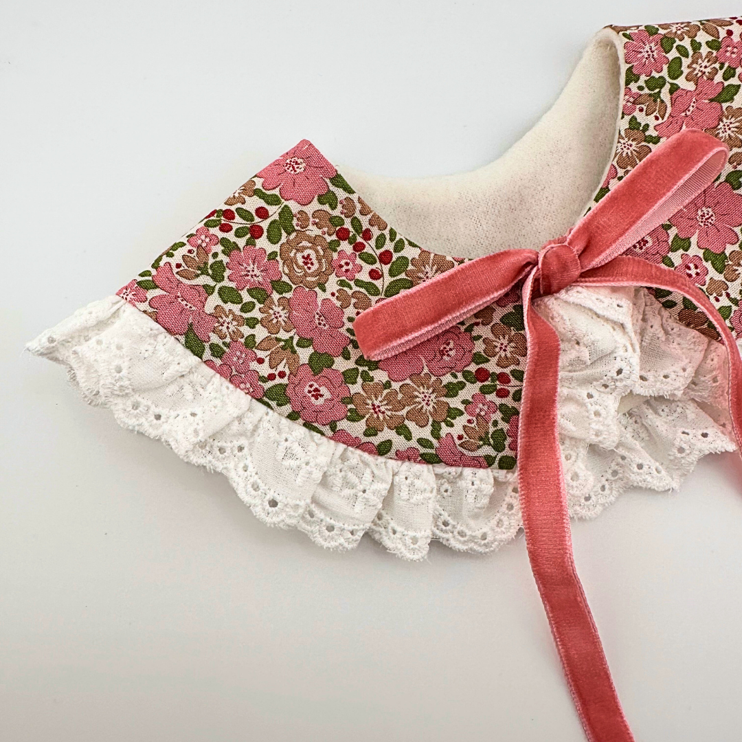Rose Printed Lace Collar - Harper Pink
