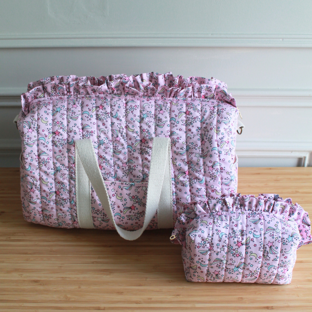 Handmade Ruffle Shooting Stars Weekender Bag