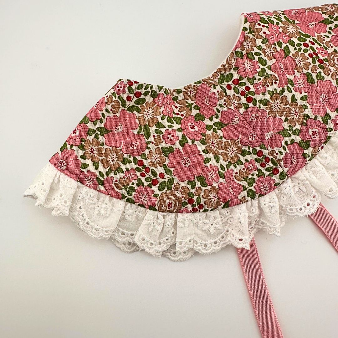 Rose Printed Lace Collar - Harper Pink