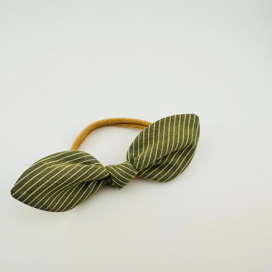 Green Stripe Soft Baby Headband