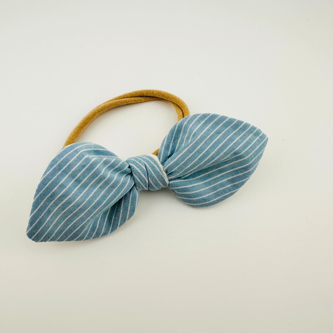 Baby Blue Stripe Soft Baby Headband