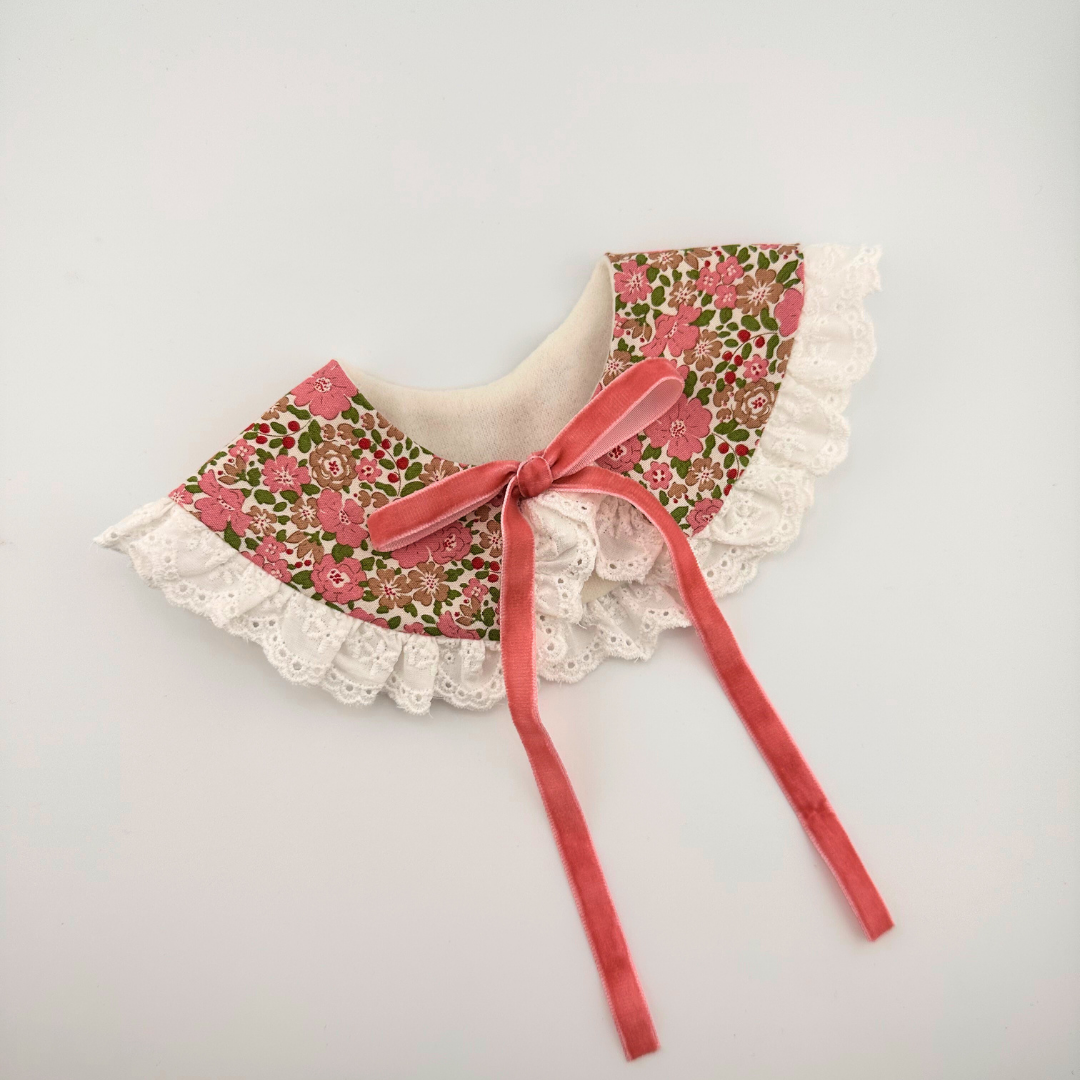 Rose Printed Lace Collar - Harper Pink