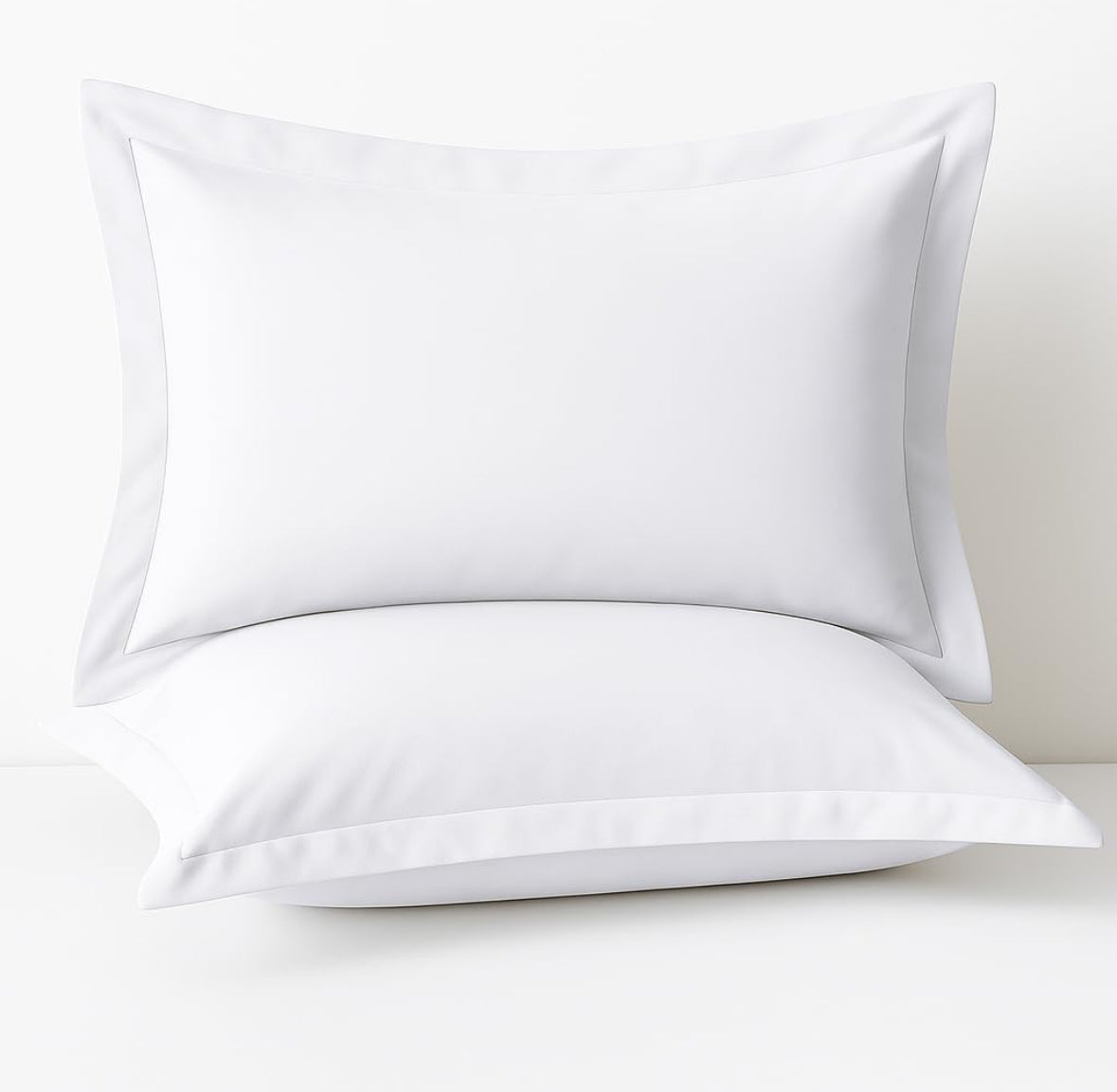 Luxury 600 Thread Count Embroidered Oxford Pillowcase Pair