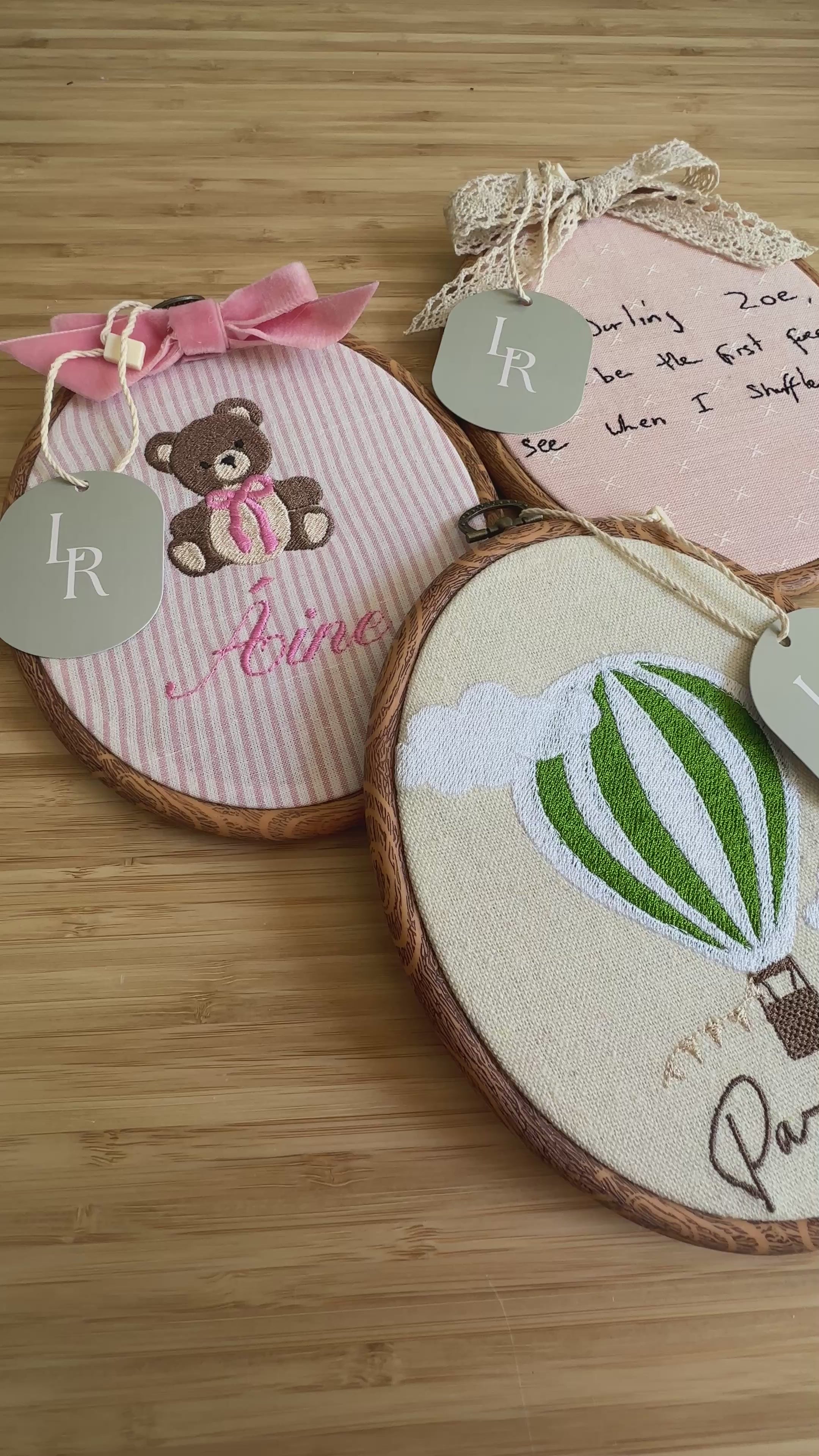 Teddy Bear Wall Hanging Pink