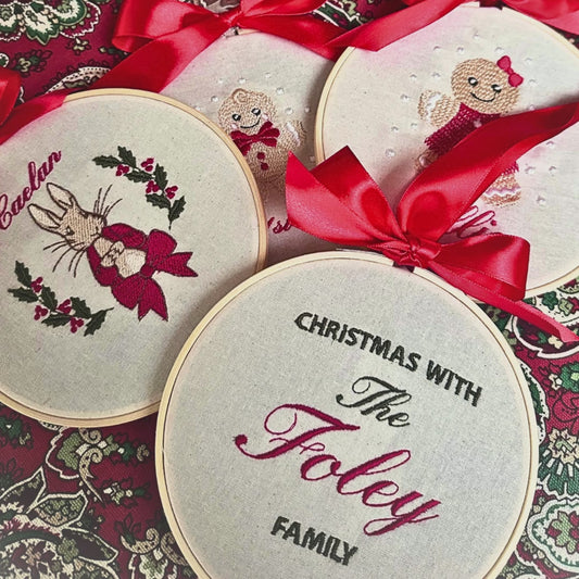 Personalised Embroidered Christmas Ornament